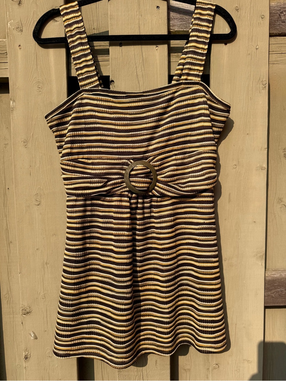 VTG Le Château Y2K Striped O-Ring Knit Tank Top Cami XL